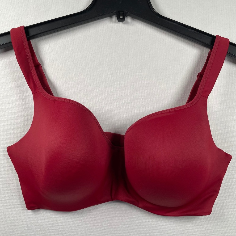 Delimira Red Underwire Balconette Bra 36E D189A Full Coverage Smooth T-Shirt Bra